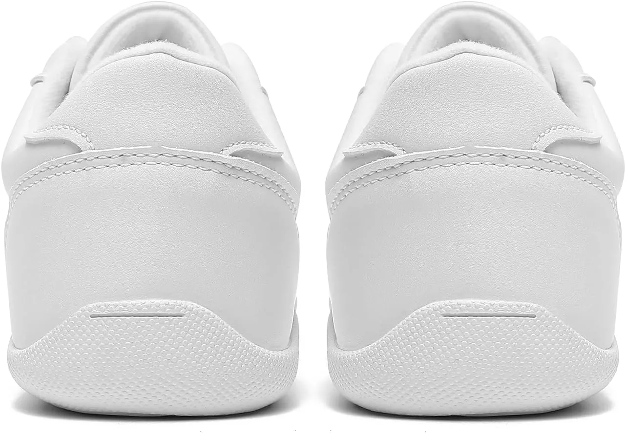 LANDHIKER Cheer Shoes for Women, Girls & Youth - White Cheerleading Gear, Dance, Sports, Tennis Training Athletic Flats Breathable Kids Sneakers