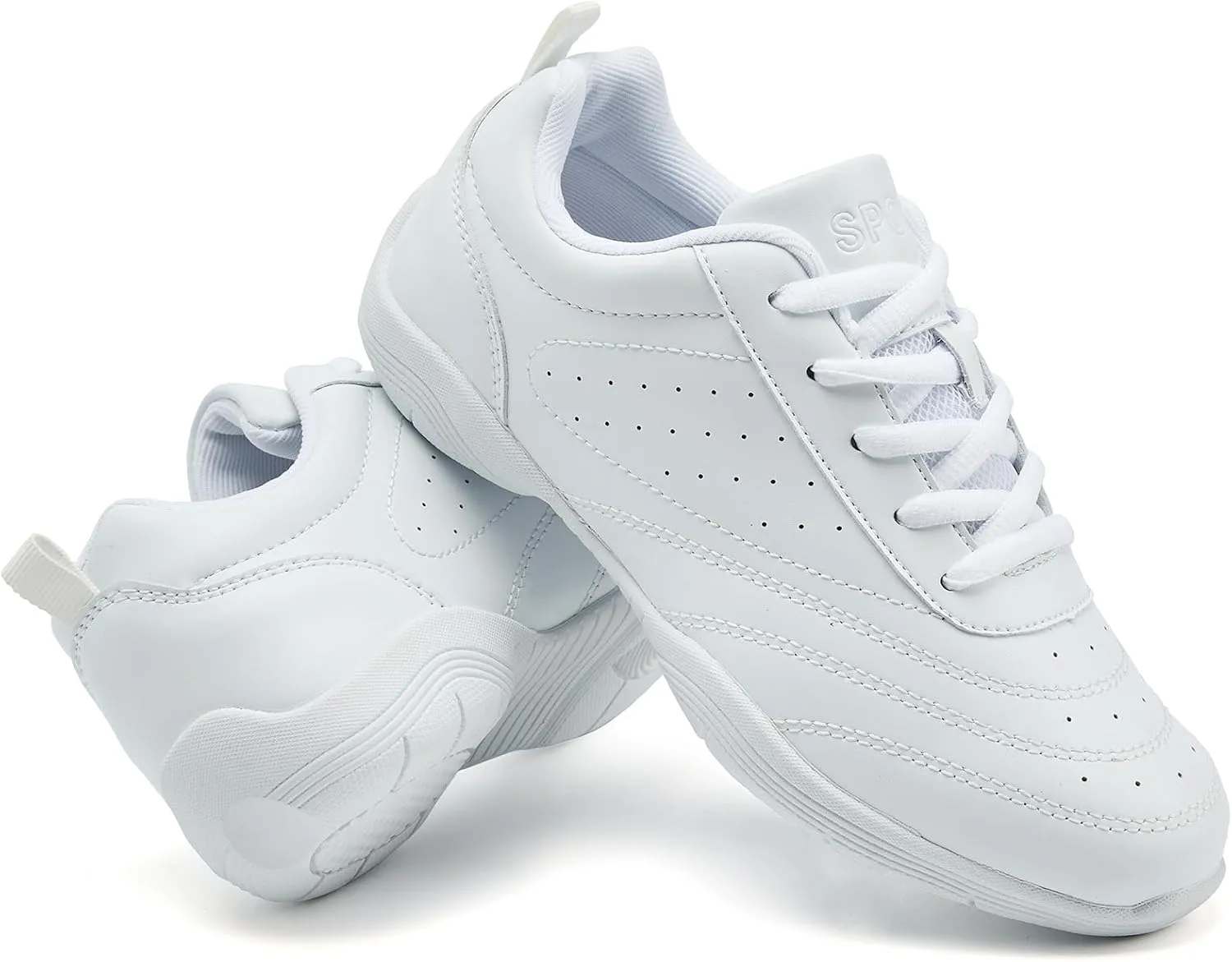 LANDHIKER Cheer Shoes Girls White Dance Shoes Youth Cheerleading Sports Training Athletic Comfortable Shoes Flats Girl