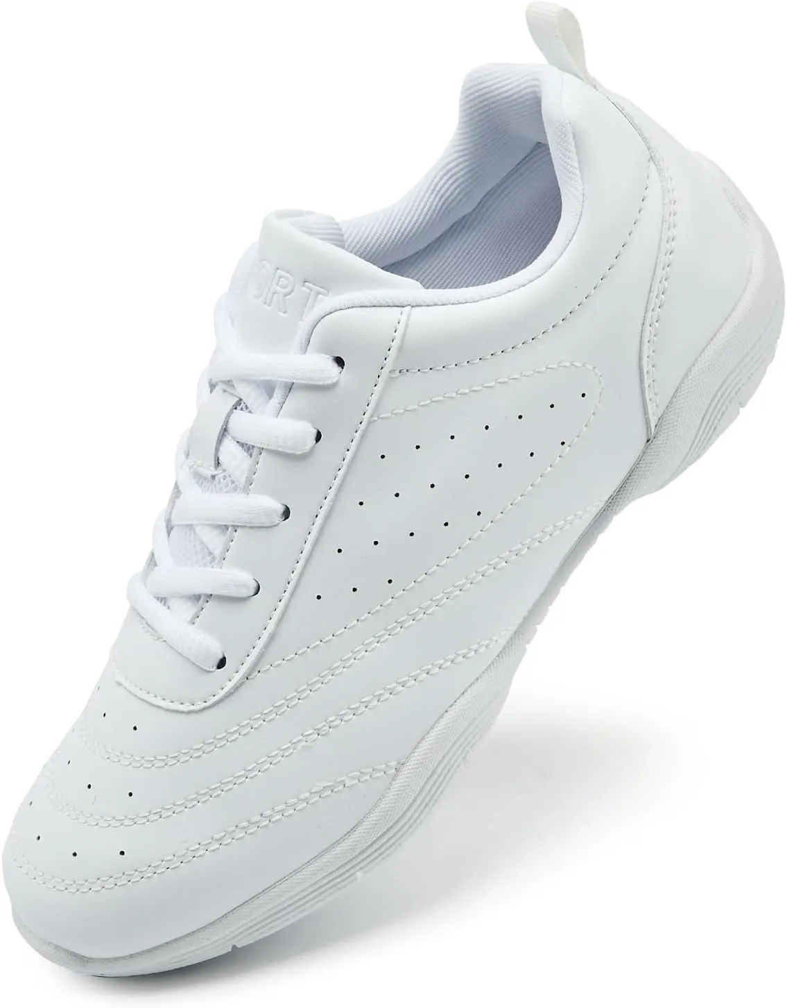 LANDHIKER Cheer Shoes Girls White Dance Shoes Youth Cheerleading Sports Training Athletic Comfortable Shoes Flats Girl