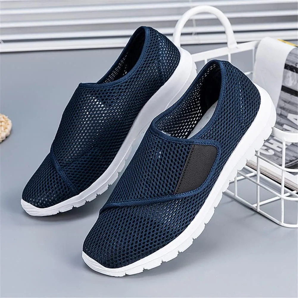 LEADER SHOW Men's Casual Comfort Walking Shoes Ultralight Flats Non-Slip Hook & Loop Fashion Sneakers