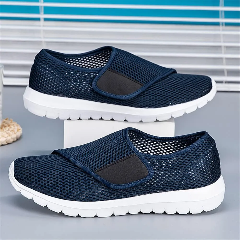 LEADER SHOW Men's Casual Comfort Walking Shoes Ultralight Flats Non-Slip Hook & Loop Fashion Sneakers