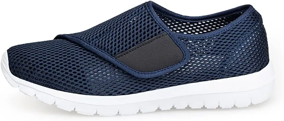 LEADER SHOW Men's Casual Comfort Walking Shoes Ultralight Flats Non-Slip Hook & Loop Fashion Sneakers