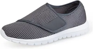 LEADER SHOW Men's Casual Comfort Walking Shoes Ultralight Flats Non-Slip Hook & Loop Fashion Sneakers