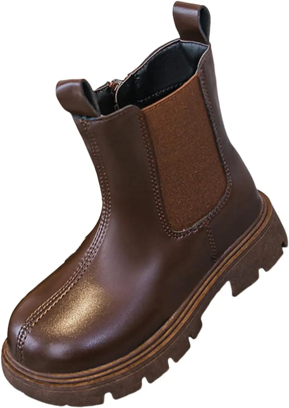 Leather 𝐖aterproof Booties For Girls Kids Dress Dance Outdoor Non Slip Shoes Side Zipper Sole Soft Boots Light Comfy