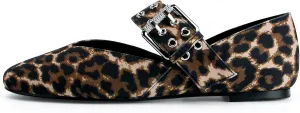 Leopard Flats for Women Mesh Flats Ballet Flats Mary Jane Flats Women's Dress Shoes Ballet Shoes