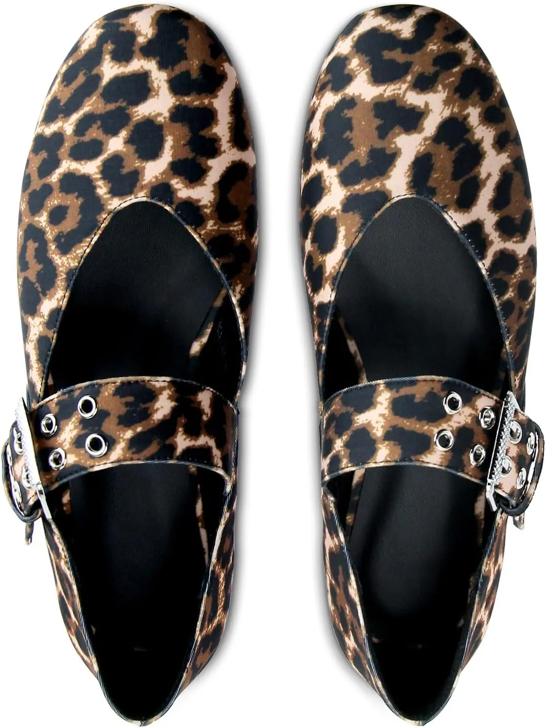 Leopard Flats for Women Mesh Flats Ballet Flats Mary Jane Flats Women's Dress Shoes Ballet Shoes