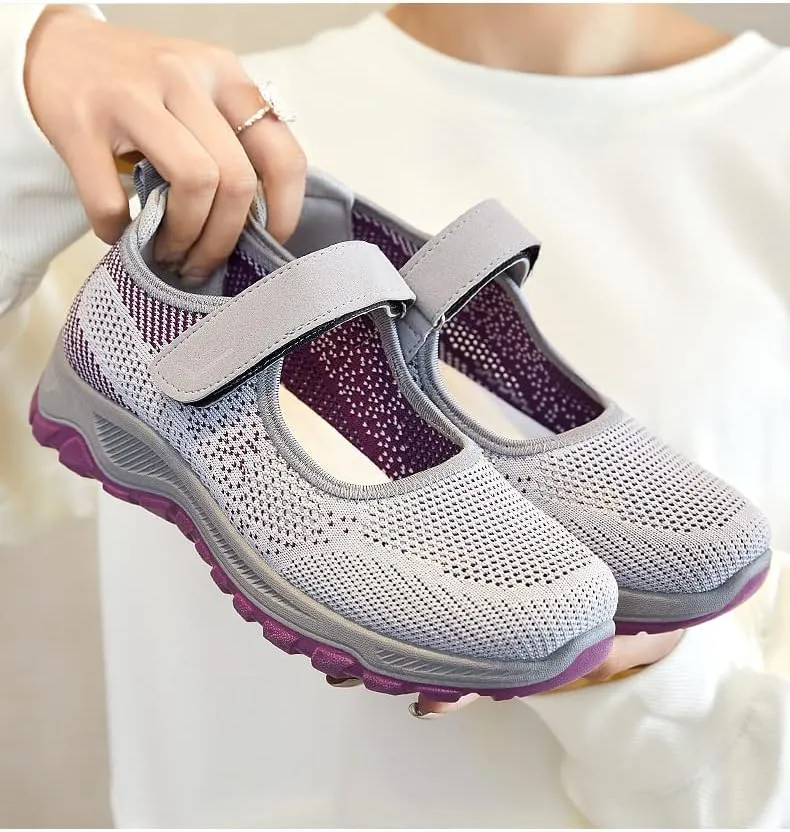 Lightweight Breathable Women's Mary Jane Flats - Summer Cutout Design Mesh Walking Shoes for Casual Comfortable Sneakers