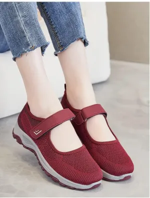 Lightweight Breathable Women's Mary Jane Flats - Summer Cutout Design Mesh Walking Shoes for Casual Comfortable Sneakers