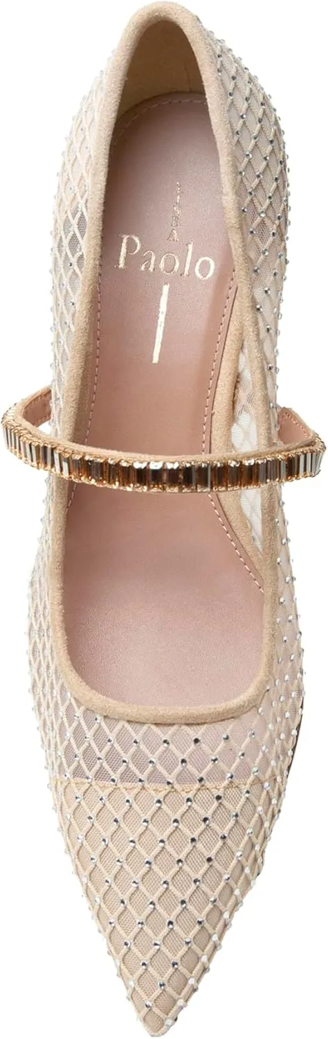 Linea Paolo - Carmine - Womens Crystal Mesh Mary Jane Pumps