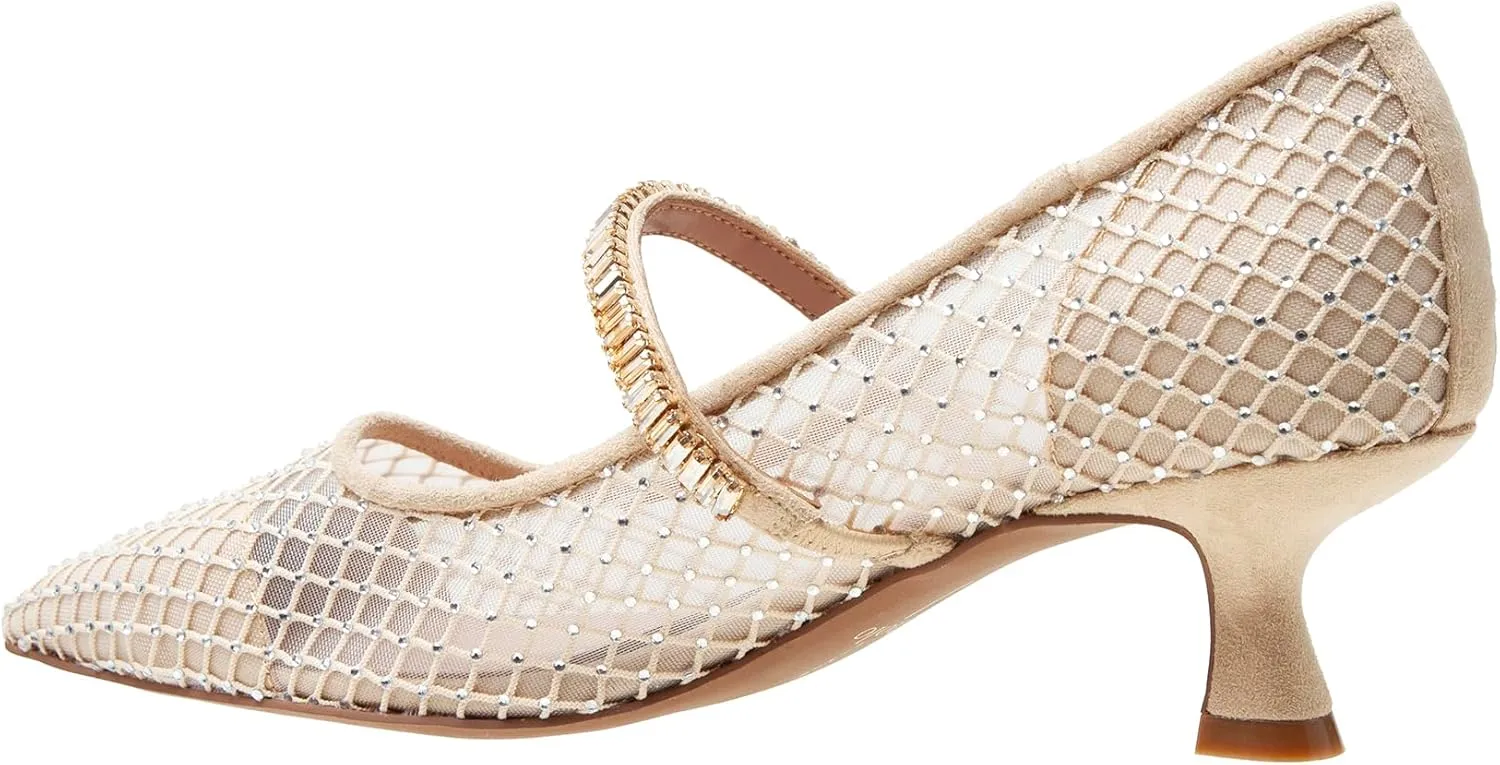 Linea Paolo - Carmine - Womens Crystal Mesh Mary Jane Pumps