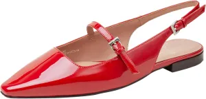 Linea Paolo - Celeste - Womens Leather Or Patent Slingback Flats