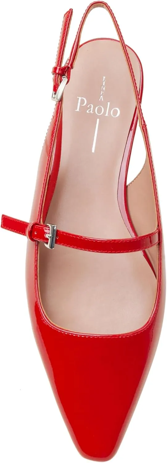 Linea Paolo - Celeste - Womens Leather Or Patent Slingback Flats