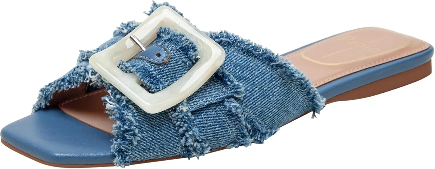 Linea Paolo - LOTTIE - Womens Frayed Fabric Cross Band Fashion Sandals