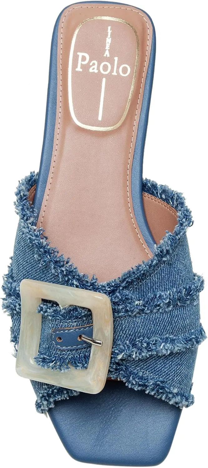 Linea Paolo - LOTTIE - Womens Frayed Fabric Cross Band Fashion Sandals