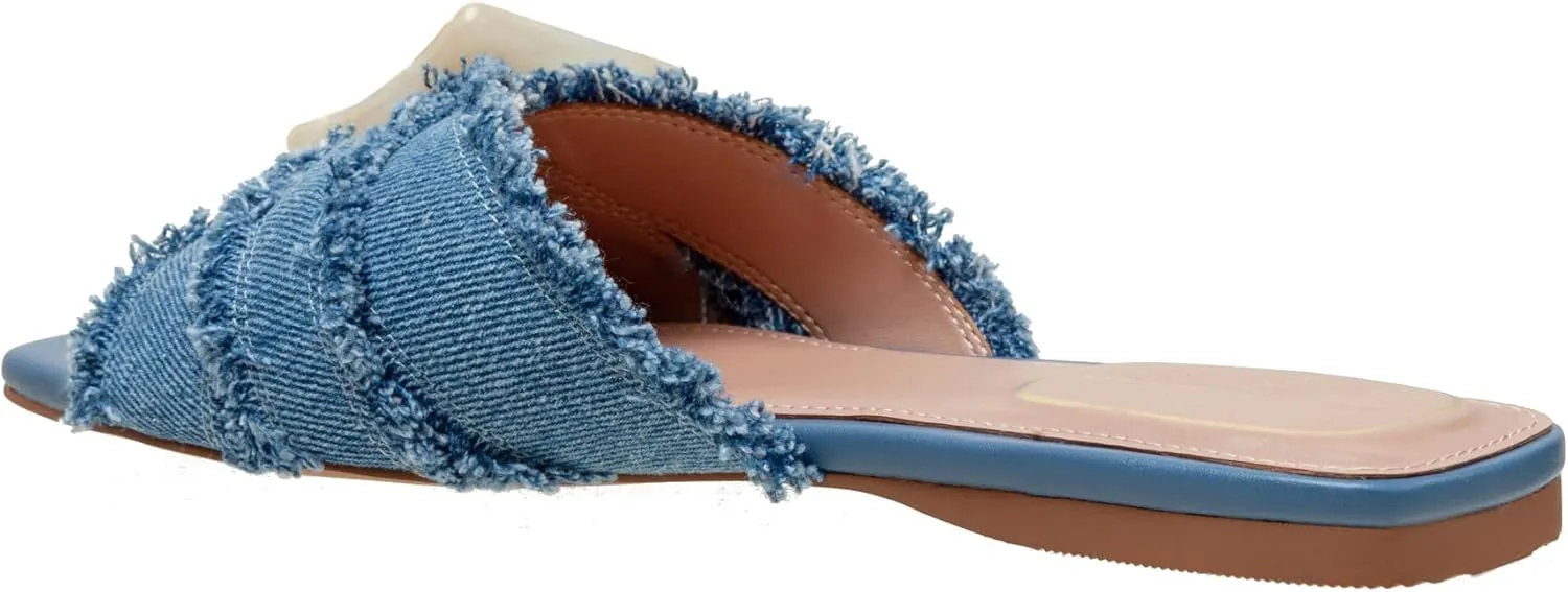 Linea Paolo - LOTTIE - Womens Frayed Fabric Cross Band Fashion Sandals