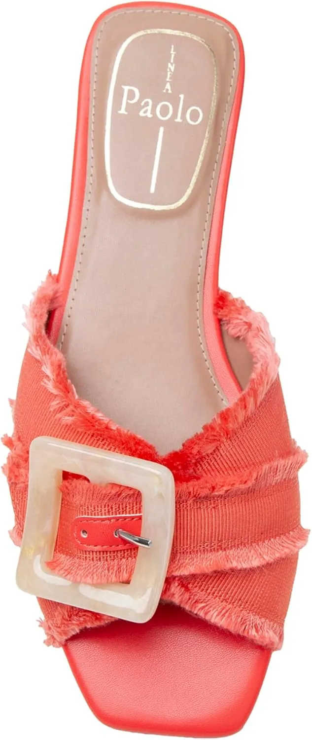 Linea Paolo - LOTTIE - Womens Frayed Fabric Cross Band Fashion Sandals