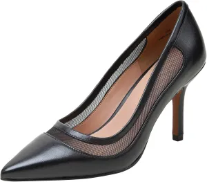 Linea Paolo - Perline - Womens Mixed Media Mesh Leather and Velvet Stiletto Pumps