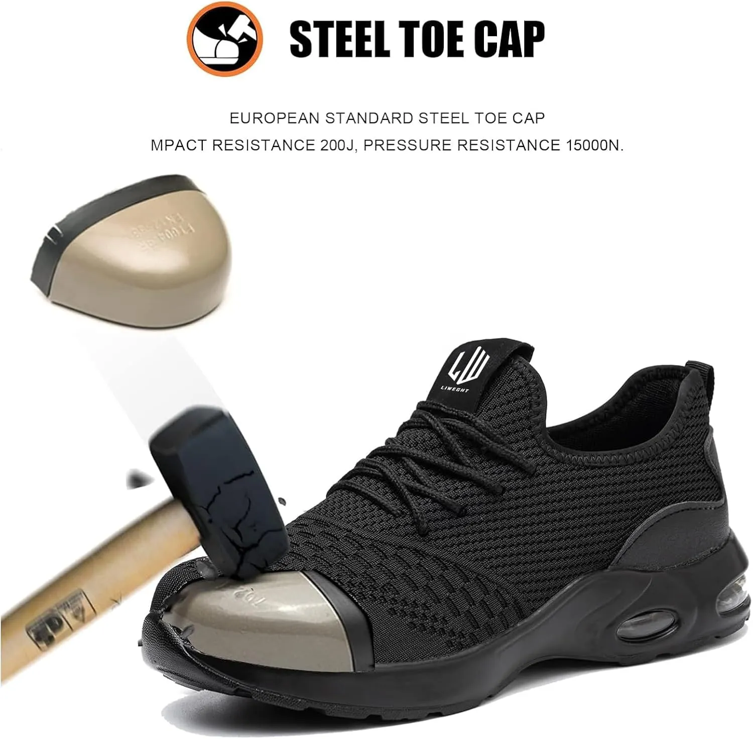 LIWEGHT Steel Toe Shoes for Women Lightweight Safety Shoes Women Comfortable Composite Steel Toe Sneakers Indestructible Shoes