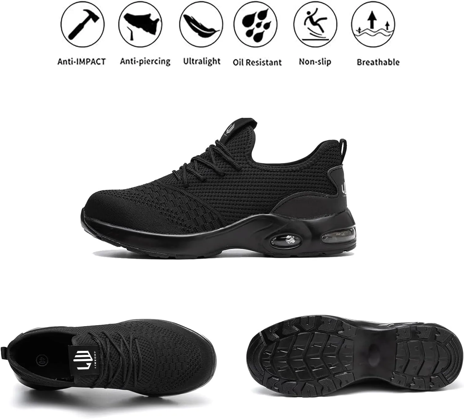 LIWEGHT Steel Toe Shoes for Women Lightweight Safety Shoes Women Comfortable Composite Steel Toe Sneakers Indestructible Shoes