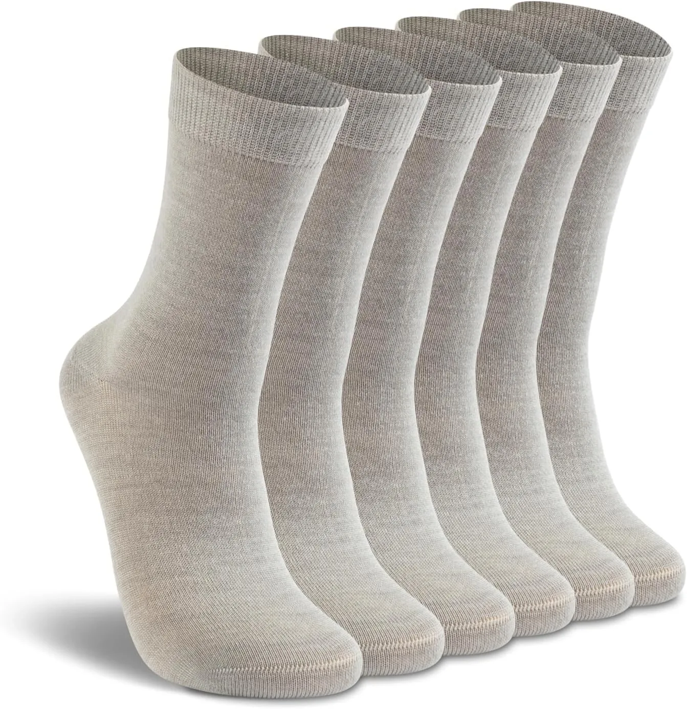 LIXIA Women's Thin Merino Wool Socks Mid-calf Light Weight Cozy Warm Breathable Multi Colors Daily Wear Stockings