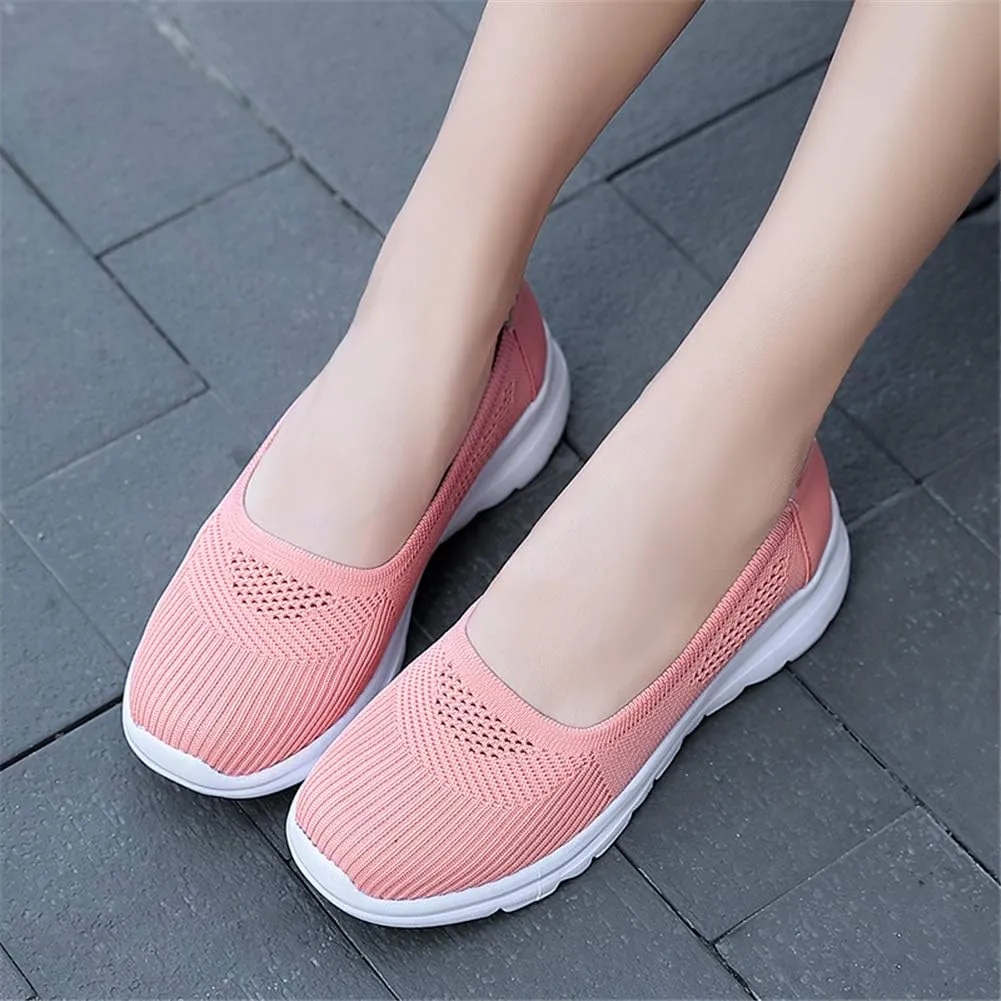 LLTMALL Women's Mesh Slip on Sneakers Comfortable Knit Ballet Flats Shoes
