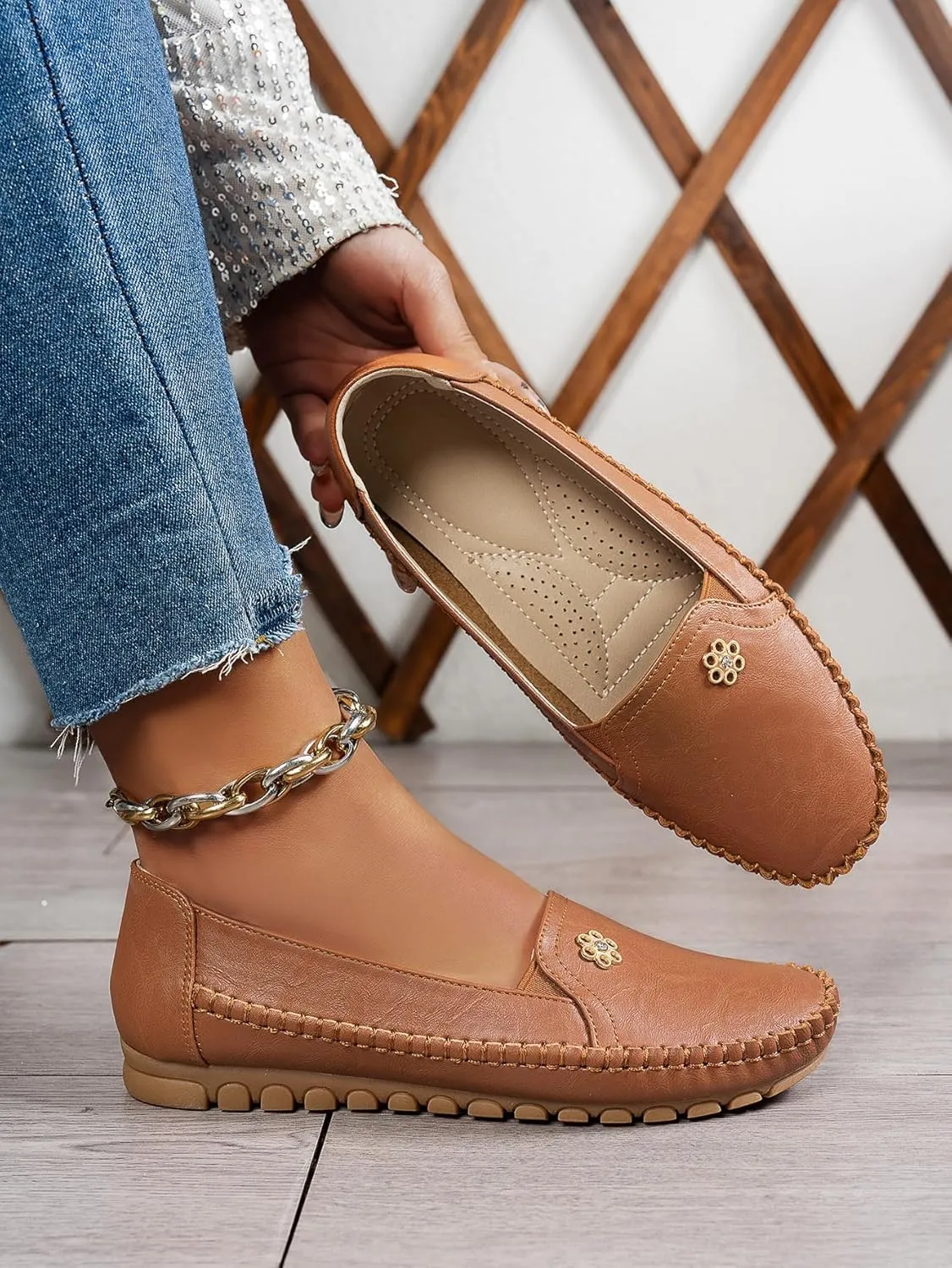 Loafers for Women Business Casual Shoes Comfortable Lightweight Penny Loafers Slip On Work Flats