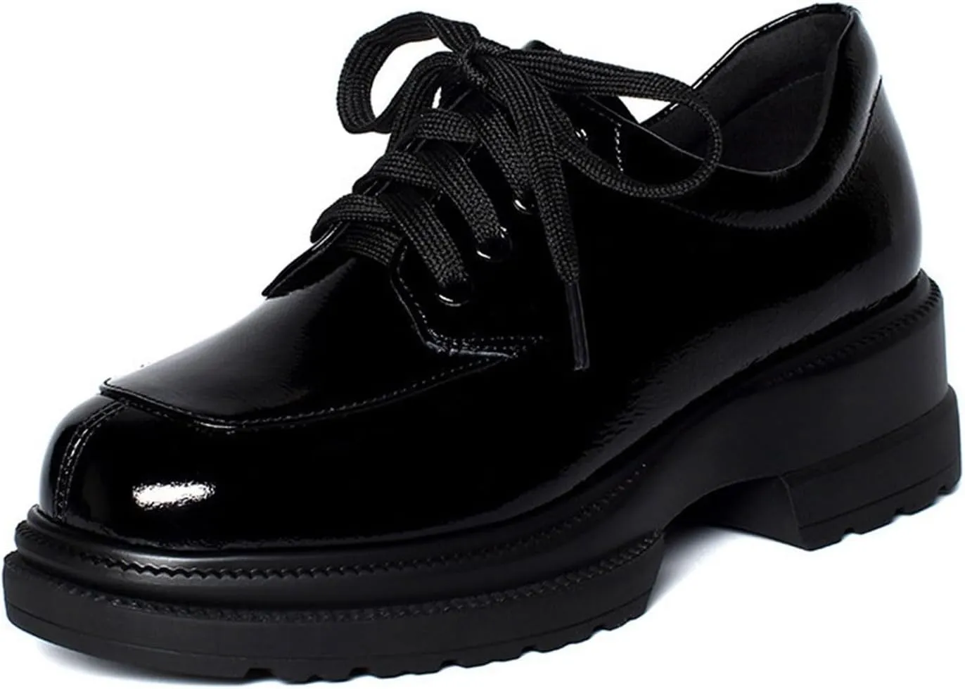 Loafers for Women Women’s Fashion Cowhide Lace-up Oxford Loafers Spring Platform Shoes for Ladies