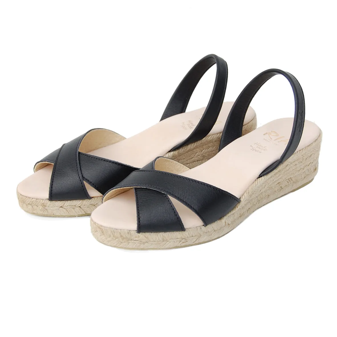 Loretta Low Jute Wedge Espadrilles in Black