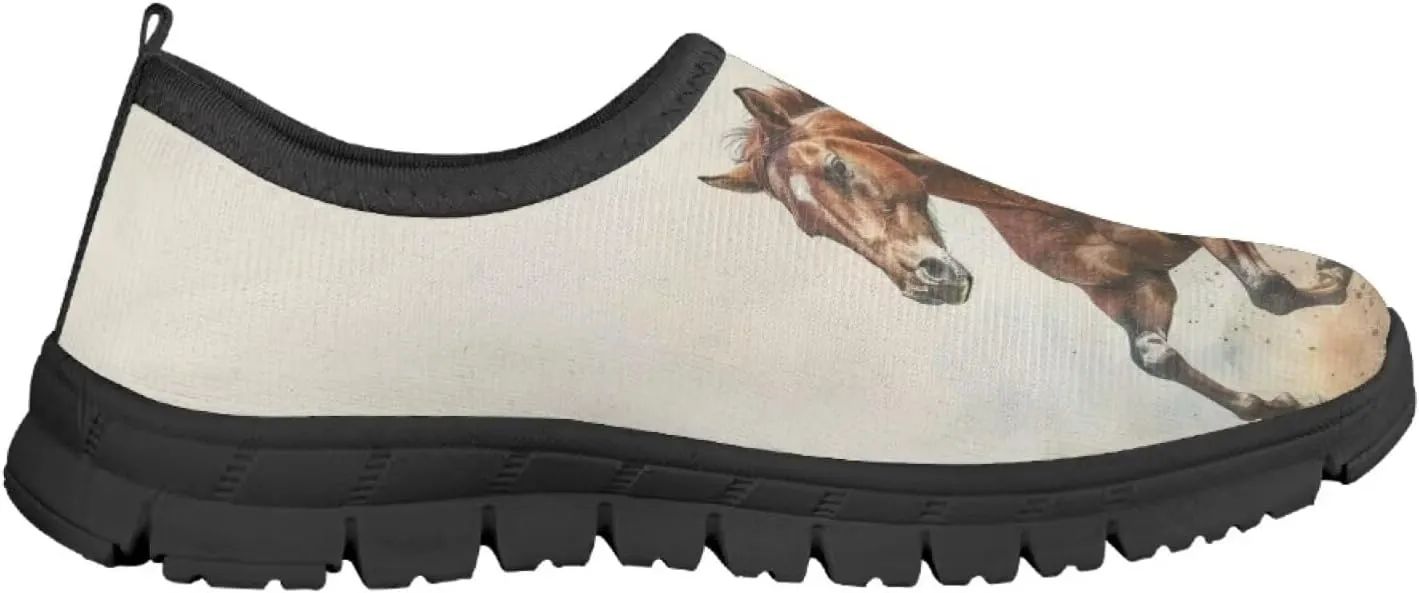 Low Cut Horse Print Running Shoes for Boys and Girls Comfortable Casual Sneakers Laceless Walking Shoes