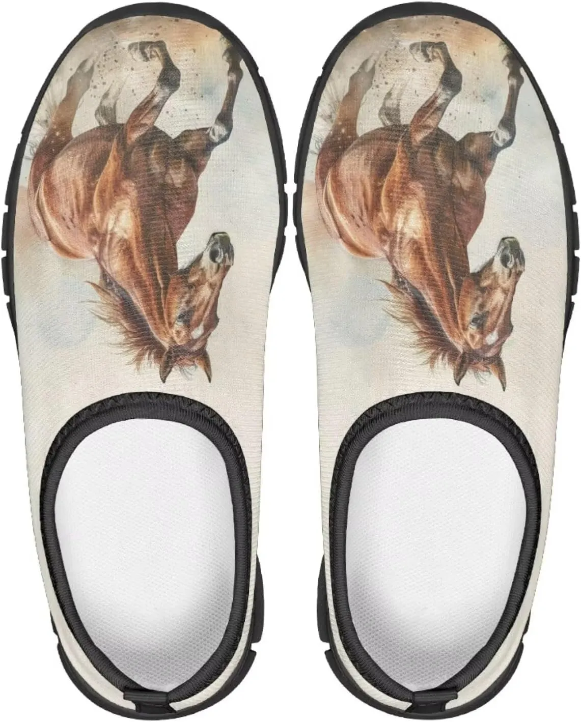 Low Cut Horse Print Running Shoes for Boys and Girls Comfortable Casual Sneakers Laceless Walking Shoes