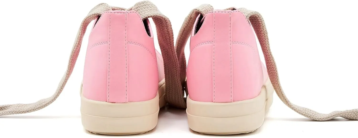 Low Top Sneakers for Women Jumbo Lace-Up Comfort Walking Shoes Wide Eyelets Trainers Casual Canvas Shoe