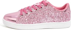 LUCKY STEP Glitter Sneakers Lace up | Fashion Sneakers | Sparkly Shoes for Women