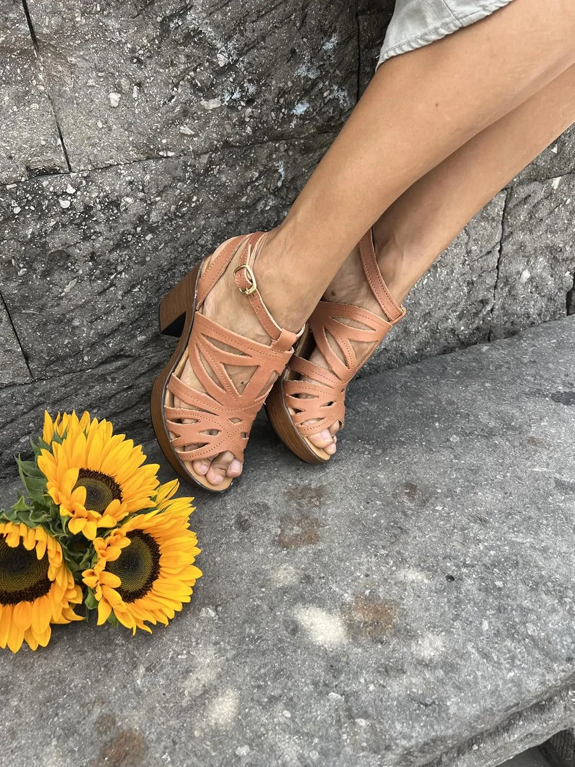 Macarena Collection Women's Flatform Wedge Casual Sandal Huarache Colorful Leather Mexican Style 4131