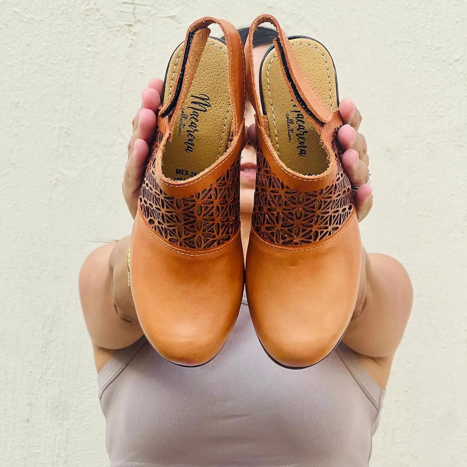 Macarena Collection Women's Flatform Wedge Casual Sandal Huarache Colorful Leather Mexican Style Artisan Cutout Design Block Heel