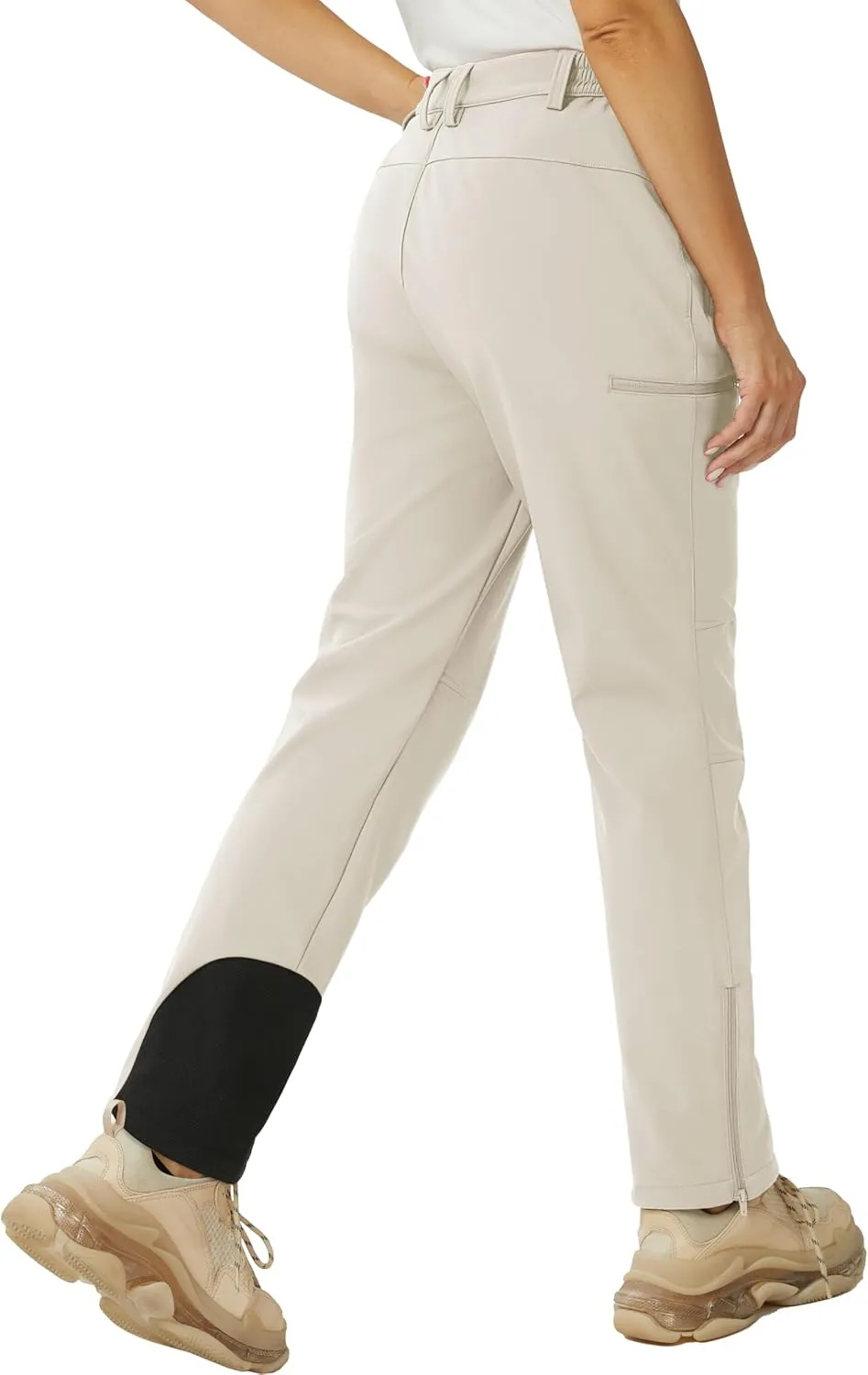 MAGCOMSEN Women's Fleece Lined Winter Hiking Pants Waterproof Insulated Ski Snow Pants Outdoor Hunting Softshell Pants