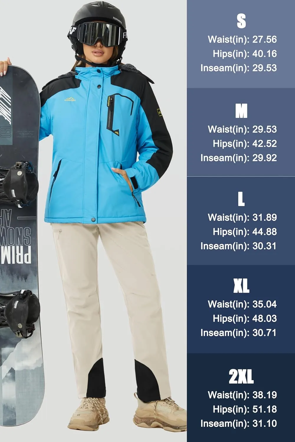 MAGCOMSEN Women's Fleece Lined Winter Hiking Pants Waterproof Insulated Ski Snow Pants Outdoor Hunting Softshell Pants