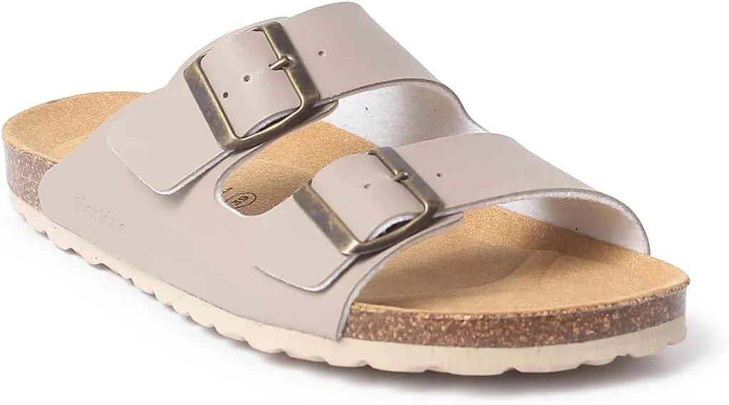 Marbella Two Strap Bio Sandals for Women - Sustainable, Eco Friendly, Vegan Leather Sandals. Recycled Upper, Comfy Insole, Cork Midsole, EVA Sole. Made in Spain