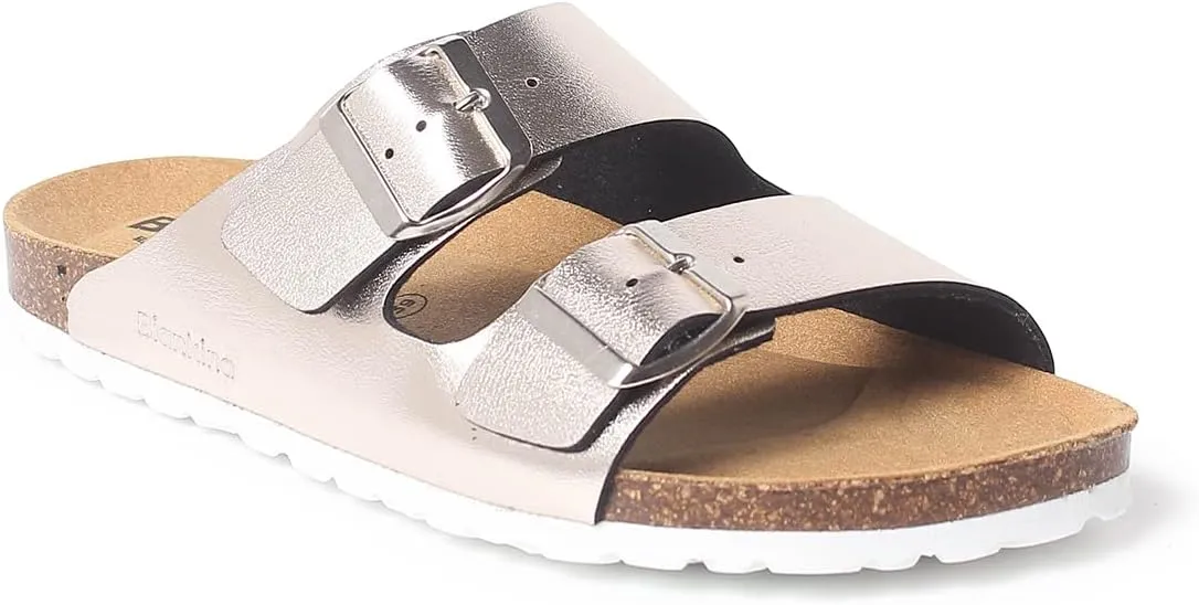 Marbella Two Strap Bio Sandals for Women - Sustainable, Eco Friendly, Vegan Leather Sandals. Recycled Upper, Comfy Insole, Cork Midsole, EVA Sole. Made in Spain