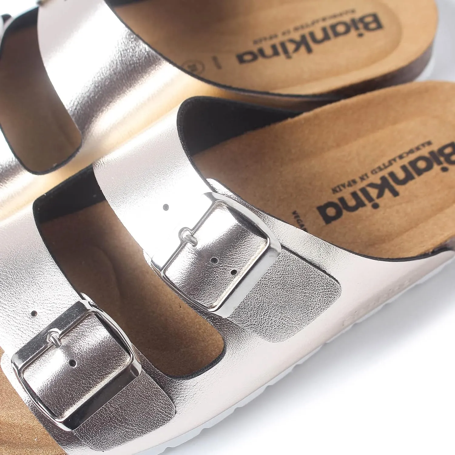 Marbella Two Strap Bio Sandals for Women - Sustainable, Eco Friendly, Vegan Leather Sandals. Recycled Upper, Comfy Insole, Cork Midsole, EVA Sole. Made in Spain