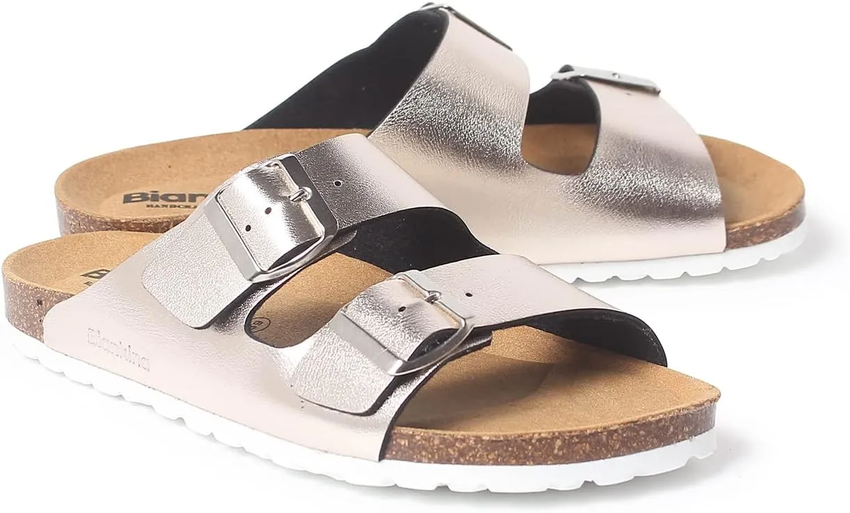 Marbella Two Strap Bio Sandals for Women - Sustainable, Eco Friendly, Vegan Leather Sandals. Recycled Upper, Comfy Insole, Cork Midsole, EVA Sole. Made in Spain