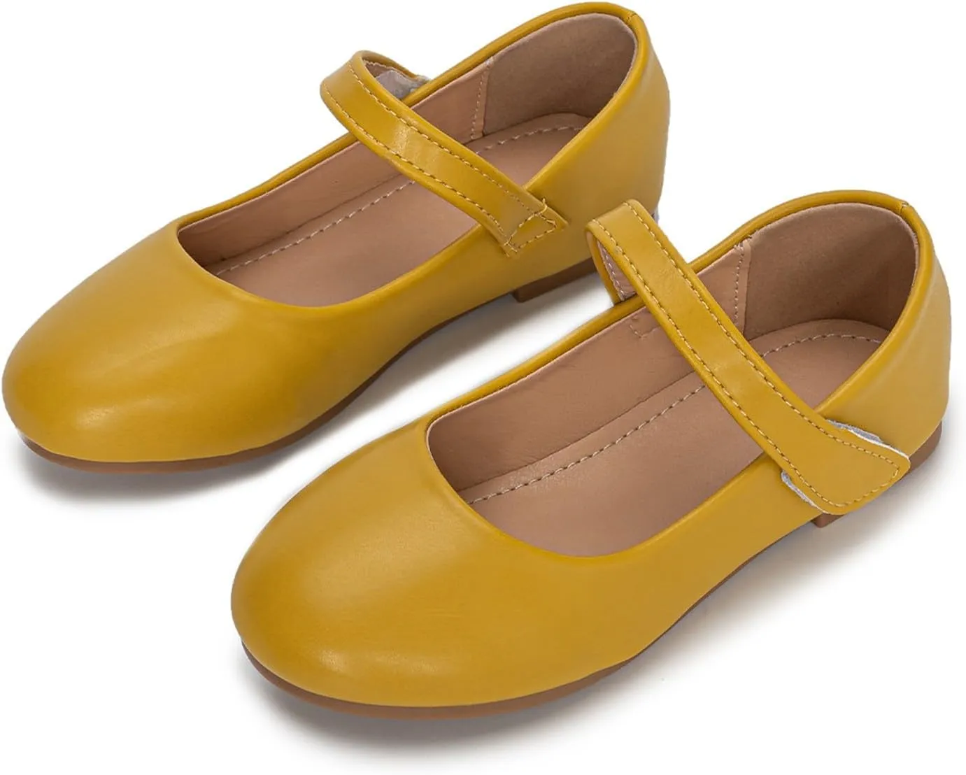 Mary Jane Ballet Flats for Girls Cushioned Non-Slip Soft Sole Lightweight Girls Dress Shoes for School Party Recital, Toddler Little Kid