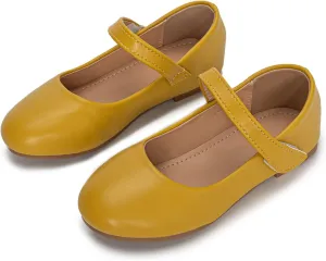 Mary Jane Ballet Flats for Girls Cushioned Non-Slip Soft Sole Lightweight Girls Dress Shoes for School Party Recital, Toddler Little Kid