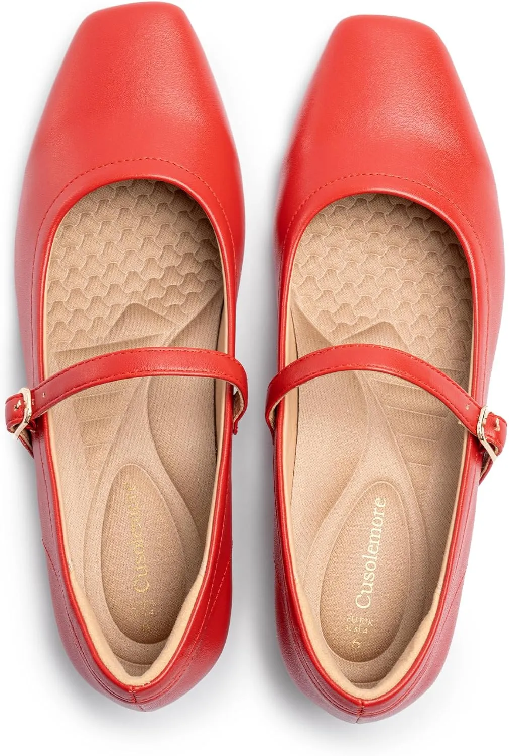 Mary Jane Flat Shoes with Arch Support and Hidden Wedge Heel, Women Ballet Flats, Mary Jane Flats, Comfortable Dress Shoes