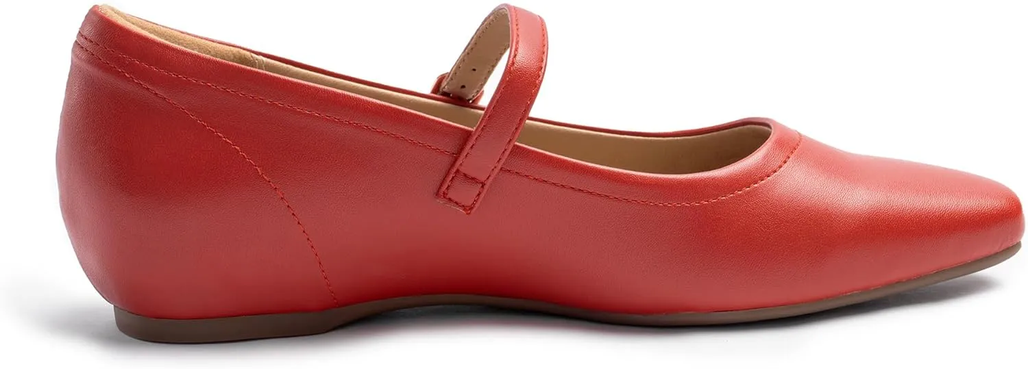 Mary Jane Flat Shoes with Arch Support and Hidden Wedge Heel, Women Ballet Flats, Mary Jane Flats, Comfortable Dress Shoes
