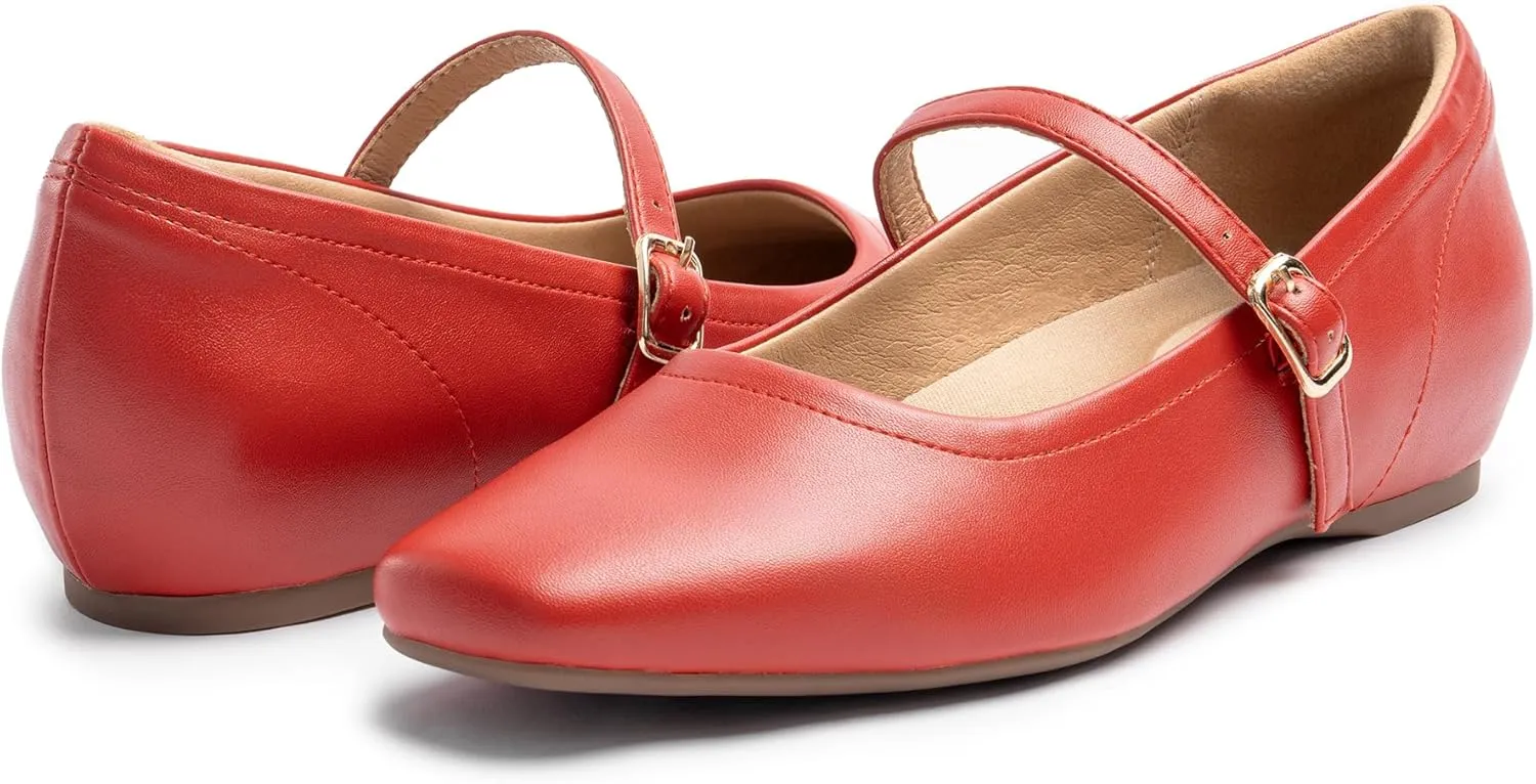 Mary Jane Flat Shoes with Arch Support and Hidden Wedge Heel, Women Ballet Flats, Mary Jane Flats, Comfortable Dress Shoes