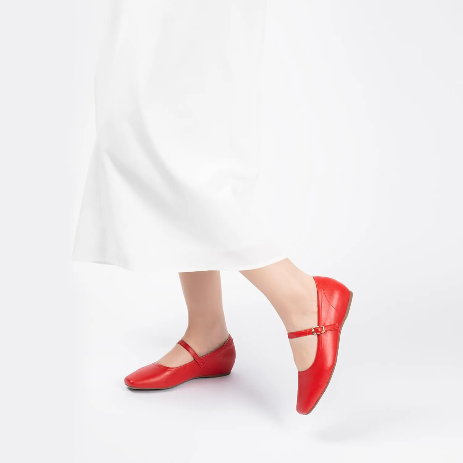 Mary Jane Flat Shoes with Arch Support and Hidden Wedge Heel, Women Ballet Flats, Mary Jane Flats, Comfortable Dress Shoes
