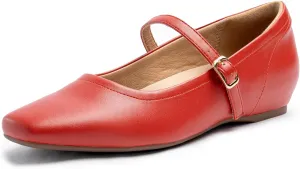 Mary Jane Flat Shoes with Arch Support and Hidden Wedge Heel, Women Ballet Flats, Mary Jane Flats, Comfortable Dress Shoes