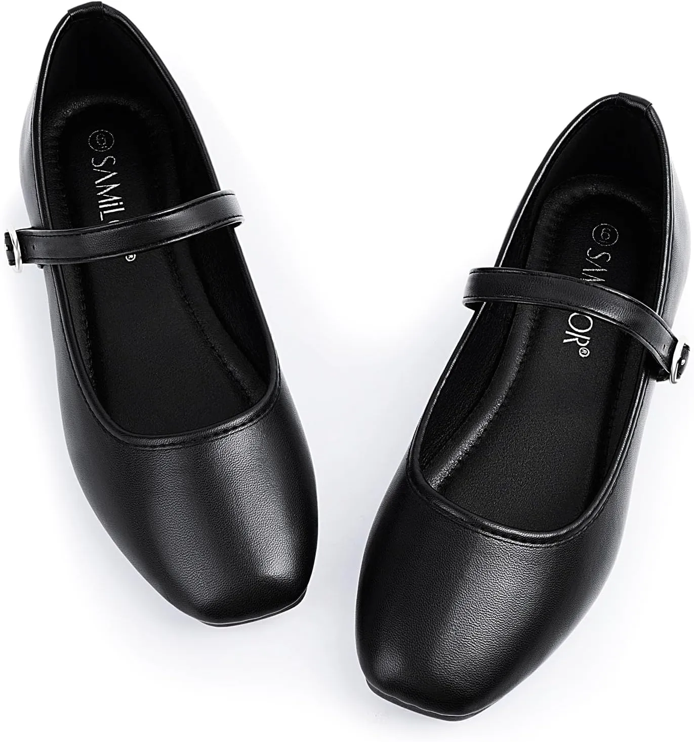 Mary Jane Flats Shoes Women Square Toe Ballet Flats Comfortable Ankle Strap Flats Casual Slip on Flats Women Flats Dress Shoes