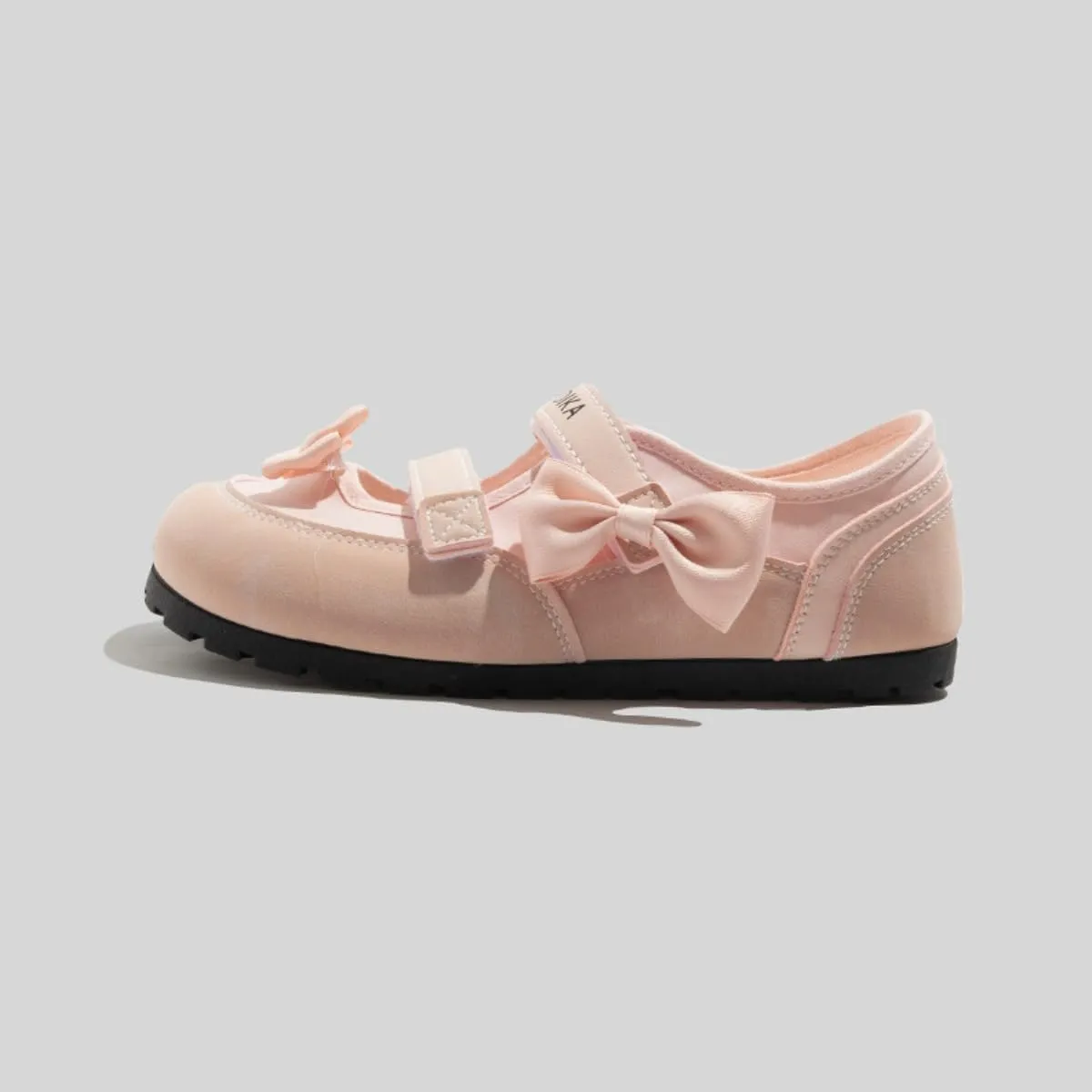Mary Jane Girls Shoes 2025 Spring Summer – Breathable Bow Flats for Stylish Hollow Casual Princess Sneakers Lightweight Hook & Loop Strap Dress Shoes for Women