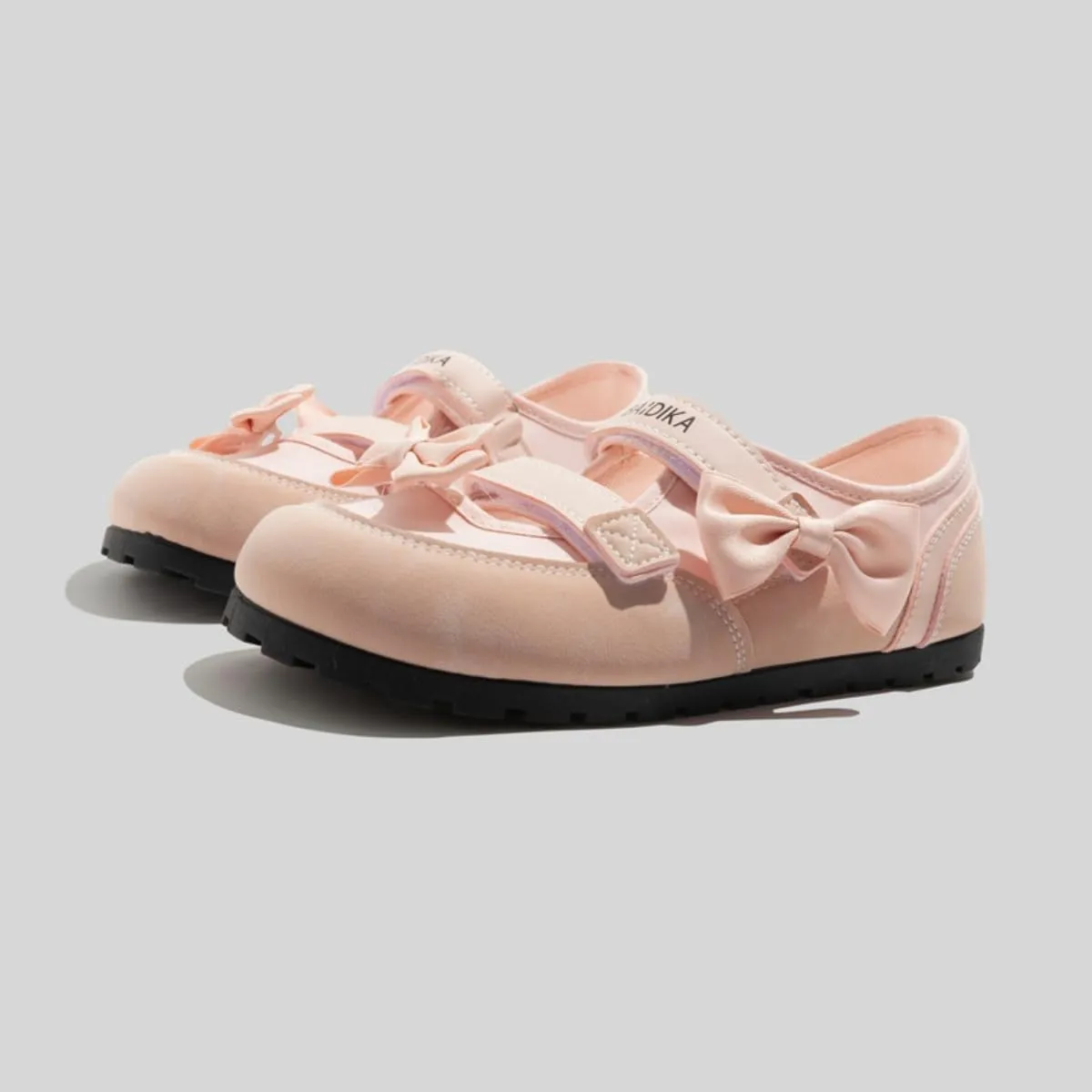 Mary Jane Girls Shoes 2025 Spring Summer – Breathable Bow Flats for Stylish Hollow Casual Princess Sneakers Lightweight Hook & Loop Strap Dress Shoes for Women